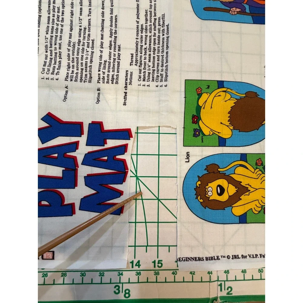 Vintage The Beginners Bible Play Mat Fabric Panel VIP Fabrics Cotton DIY Sewing